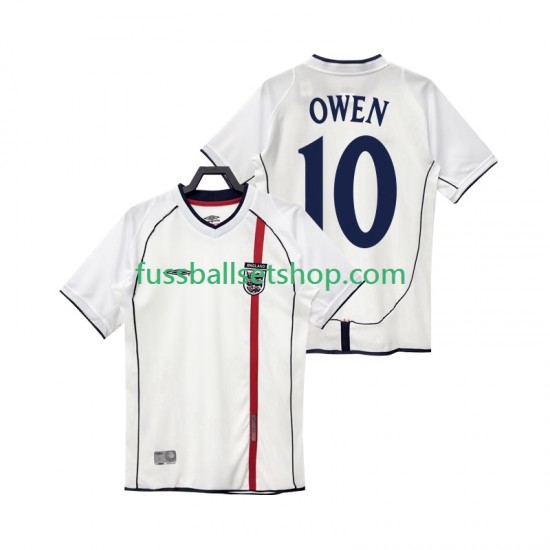 Günstige Fußball Trikotsatz England OWEN 10 Retro Herren Heimtrikot 2002 Kurzarm