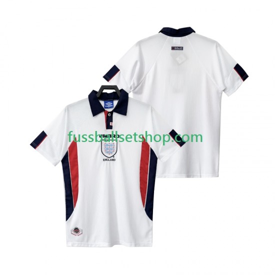 Günstige Fußball Trikotsatz England Retro Herren Heimtrikot 1998 Kurzarm