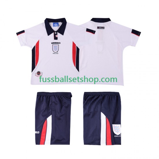 Günstige Fußball Trikotsatz England Retro Kinder Heimtrikot 1998 Kurzarm