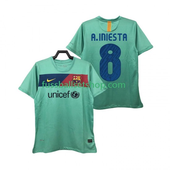 Günstige Fußball Trikotsatz FC Barcelona A INIESTA 8 Retro Herren Auswärtstrikot 2011 2010 Kurzarm