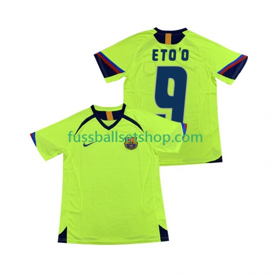 Günstige Fußball Trikotsatz FC Barcelona ETOO 9 2005 Retro Herren Auswärtstrikot 2006 Kurzarm