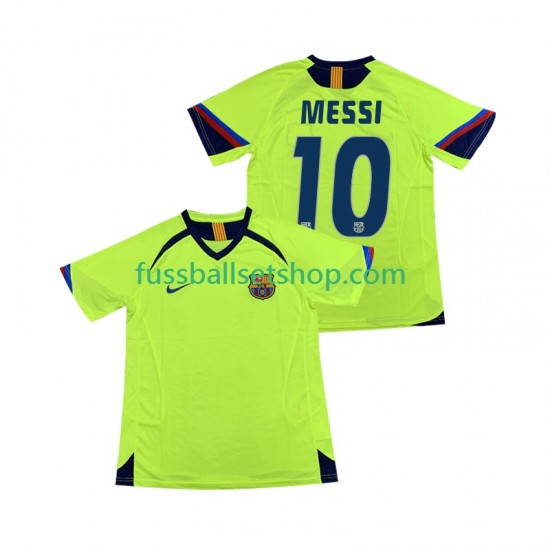 Günstige Fußball Trikotsatz FC Barcelona Lionel Messi 10 2005 Retro Herren Auswärtstrikot 2006 Kurzarm