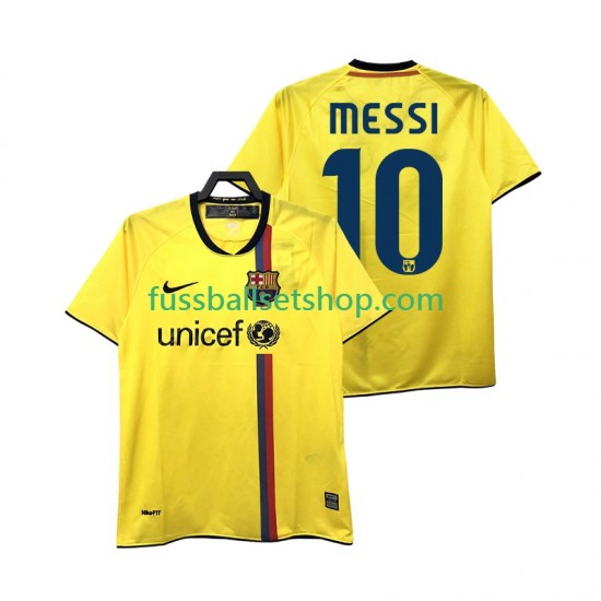Günstige Fußball Trikotsatz FC Barcelona Lionel Messi 10 2009 Retro Herren Auswärtstrikot 2008 Kurzarm