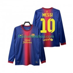 Günstige Fußball Trikotsatz FC Barcelona Lionel Messi 10 2012 2013 Retro Herren Heimtrikot Langarm