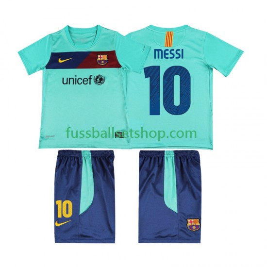 Günstige Fußball Trikotsatz FC Barcelona Lionel Messi 10 Retro Kinder Auswärtstrikot 2011 2010 Kurzarm