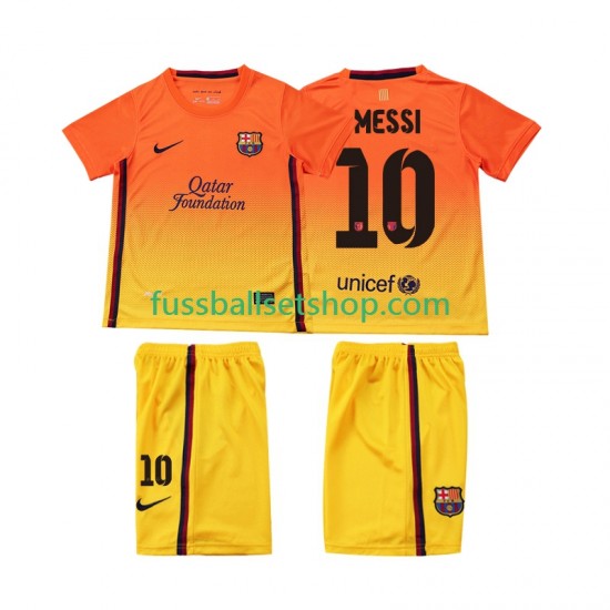 Günstige Fußball Trikotsatz FC Barcelona Lionel Messi 10 2012 2013 Retro Kinder Auswärtstrikot Kurzarm