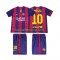 Günstige Fußball Trikotsatz FC Barcelona Lionel Messi 10 2014 2015 Retro Kinder Heimtrikot Kurzarm