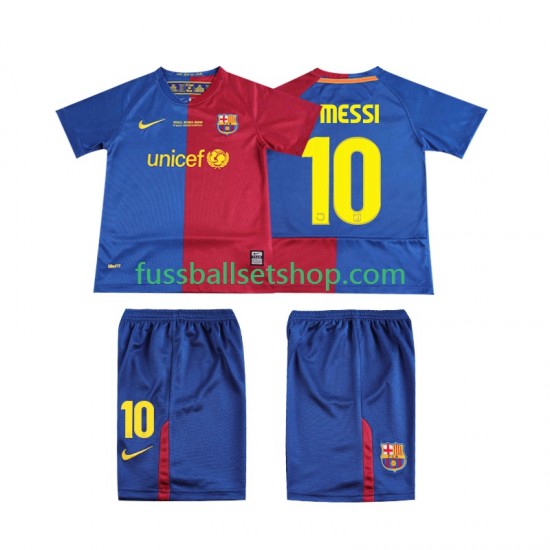 Günstige Fußball Trikotsatz FC Barcelona Lionel Messi 10 Champions League 2009 Retro Kinder Heimtrikot 2008 Kurzarm