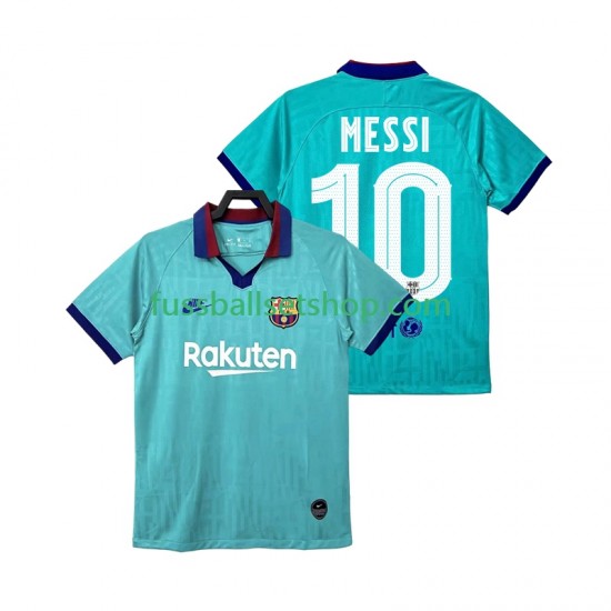 Günstige Fußball Trikotsatz FC Barcelona Lionel Messi 10 2019 2020 Retro Herren Ausweichtrikot Kurzarm