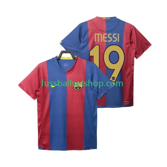 Günstige Fußball Trikotsatz FC Barcelona Lionel Messi 19 2007 Retro Herren Heimtrikot 2006 Kurzarm