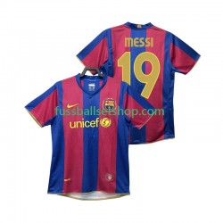 Günstige Fußball Trikotsatz FC Barcelona Lionel Messi 19 2007 Retro Herren Heimtrikot 2008 Kurzarm