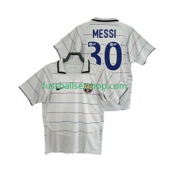 Günstige Fußball Trikotsatz FC Barcelona Lionel Messi 30 2003 2004 Retro Herren Auswärtstrikot Kurzarm