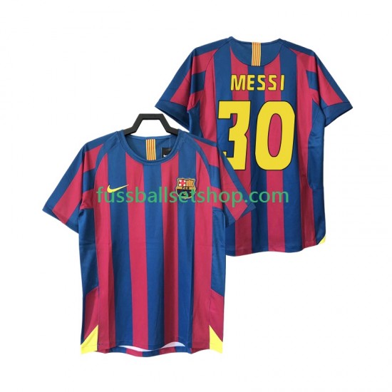Günstige Fußball Trikotsatz FC Barcelona Lionel Messi 30 2005 Retro Herren Heimtrikot 2006 Kurzarm