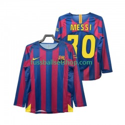 Günstige Fußball Trikotsatz FC Barcelona Lionel Messi 30 Champions League 2005 Retro Herren Heimtrikot 2006 Langarm