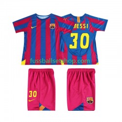 Günstige Fußball Trikotsatz FC Barcelona Lionel Messi 30 Champions League 2005 Retro Kinder Heimtrikot 2006 Kurzarm