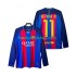 Günstige Fußball Trikotsatz FC Barcelona Neymar JR 11 2016 2017 Retro Herren Heimtrikot Langarm