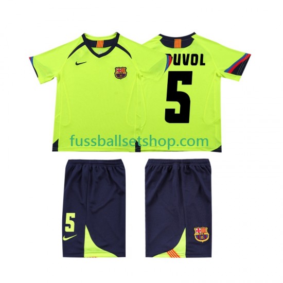 Günstige Fußball Trikotsatz FC Barcelona PUVDL 5 2005 Retro Kinder Auswärtstrikot 2006 Kurzarm