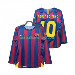 Günstige Fußball Trikotsatz FC Barcelona RONALDINHO 10 Champions League 2005 Retro Herren Heimtrikot 2006 Langarm