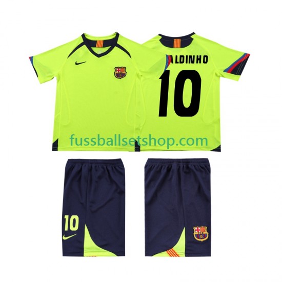 Günstige Fußball Trikotsatz FC Barcelona RONALDINHO 10 2005 Retro Kinder Auswärtstrikot 2006 Kurzarm