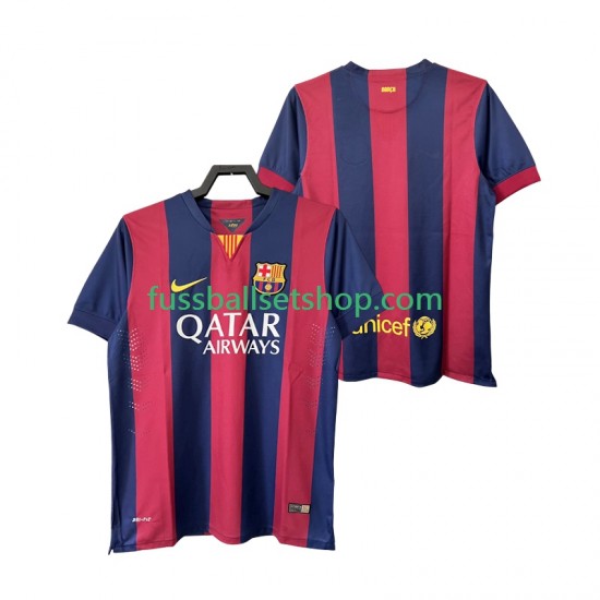 Günstige Fußball Trikotsatz FC Barcelona 2014 2015 Retro Herren Heimtrikot Kurzarm