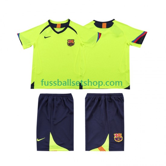 Günstige Fußball Trikotsatz FC Barcelona 2005 Retro Kinder Auswärtstrikot 2006 Kurzarm