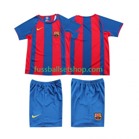 Günstige Fußball Trikotsatz FC Barcelona 2004 2005 Retro Kinder Heimtrikot Kurzarm