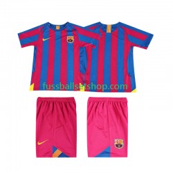 Günstige Fußball Trikotsatz FC Barcelona 2005 Retro Kinder Heimtrikot 2006 Kurzarm
