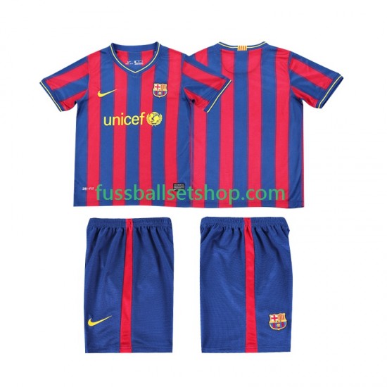 Günstige Fußball Trikotsatz FC Barcelona 2009 Retro Kinder Heimtrikot 2010 Kurzarm