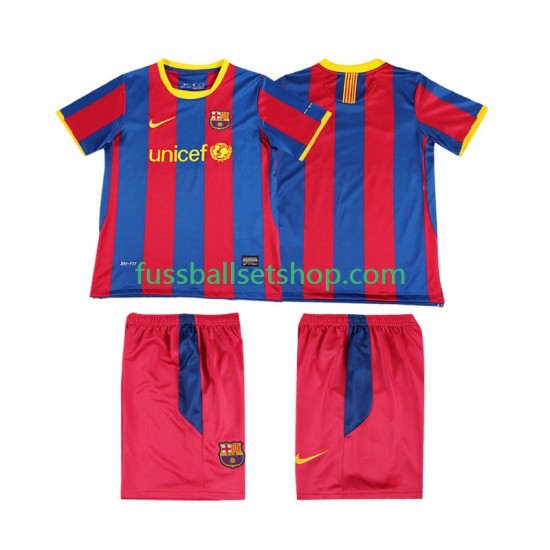 Günstige Fußball Trikotsatz FC Barcelona Retro Kinder Heimtrikot 2011 2010 Kurzarm