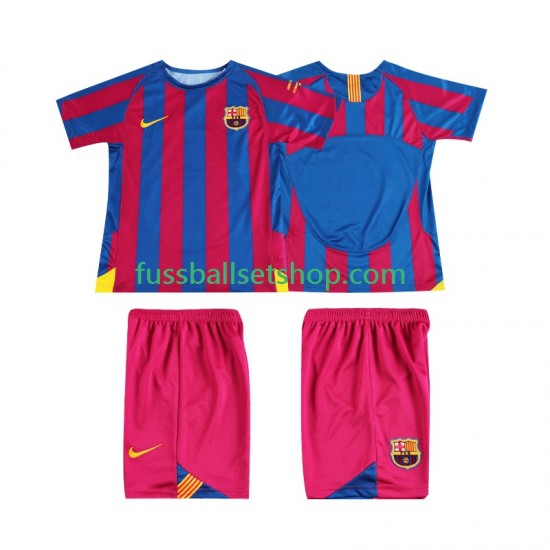 Günstige Fußball Trikotsatz FC Barcelona Champions League 2005 Retro Kinder Heimtrikot 2006 Kurzarm