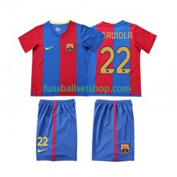 Günstige Fußball Trikotsatz FC Barcelona SAUIOLA 22 2007 Retro Kinder Heimtrikot 2006 Kurzarm