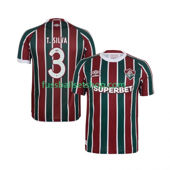 Günstige Fußball Trikotsatz Fluminense Thiago Silva 3 Herren Heimtrikot 2025-2026 Kurzarm