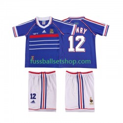 Günstige Fußball Trikotsatz Frankreich Henry 12 Retro Kinder Heimtrikot 1998 Kurzarm