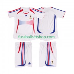 Günstige Fußball Trikotsatz Frankreich Retro Kinder Auswärtstrikot 2006 Kurzarm