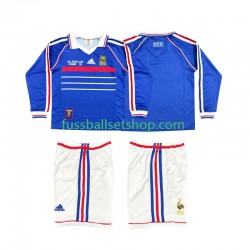 Günstige Fußball Trikotsatz Frankreich Retro Kinder Heimtrikot 1998 Langarm