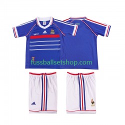 Günstige Fußball Trikotsatz Frankreich Retro Kinder Heimtrikot 1998 Kurzarm