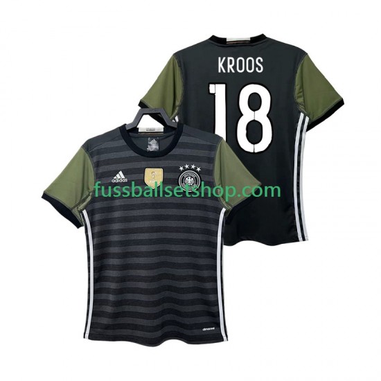 Günstige Fußball Trikotsatz Deutschland KROOS 18 2016 Retro Herren Auswärtstrikot Kurzarm