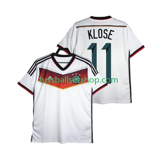 Günstige Fußball Trikotsatz Deutschland Klose 11 2014 Retro Herren Heimtrikot Kurzarm