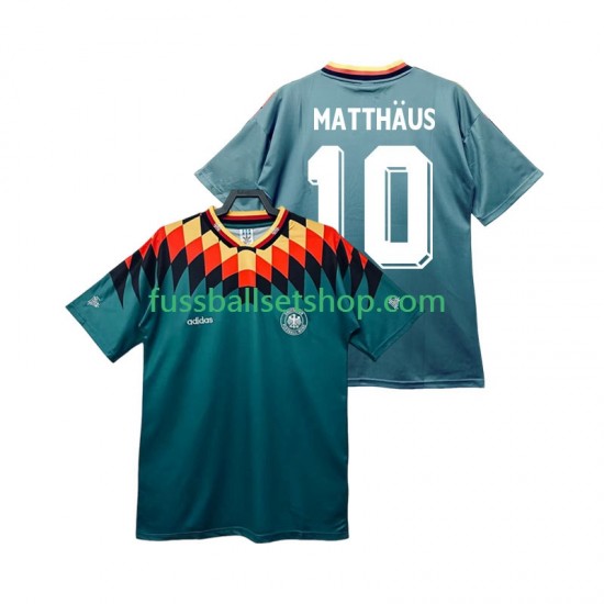 Günstige Fußball Trikotsatz Deutschland MATTHAUS 10 Retro Herren Auswärtstrikot 1994 Kurzarm