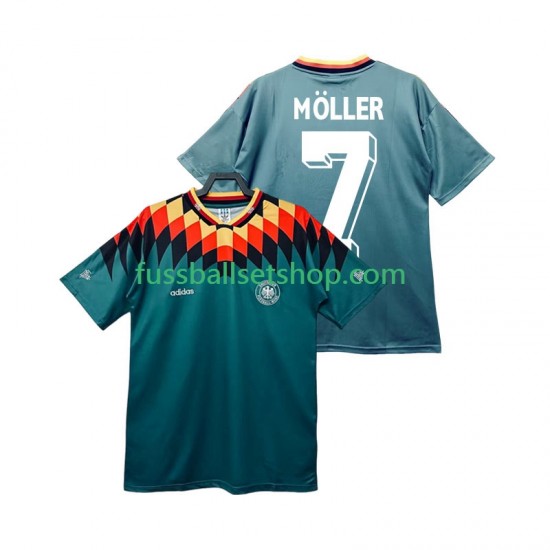 Günstige Fußball Trikotsatz Deutschland MOLLER 7 Retro Herren Auswärtstrikot 1994 Kurzarm