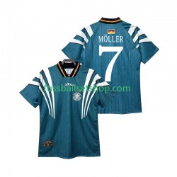 Günstige Fußball Trikotsatz Deutschland MOLLER 7 1996 Retro Herren Auswärtstrikot Kurzarm
