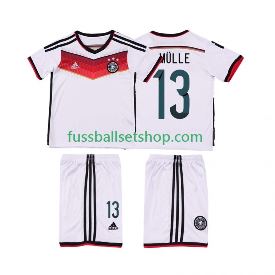 Günstige Fußball Trikotsatz Deutschland MULLER 13 2014 Retro Kinder Heimtrikot Kurzarm