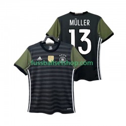 Günstige Fußball Trikotsatz Deutschland MULLER 13 2016 Retro Herren Auswärtstrikot Kurzarm