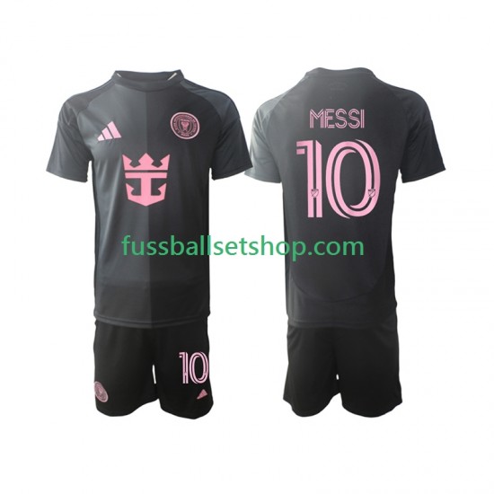 Günstige Fußball Trikotsatz Inter Miami Lionel Messi 10 Kinder Auswärtstrikot 2025 Kurzarm