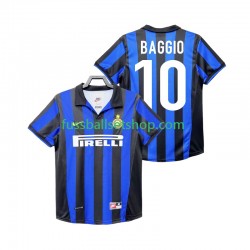 Günstige Fußball Trikotsatz Inter Mailand BAGGIO 10 Retro Herren Heimtrikot 1998 1999 Kurzarm