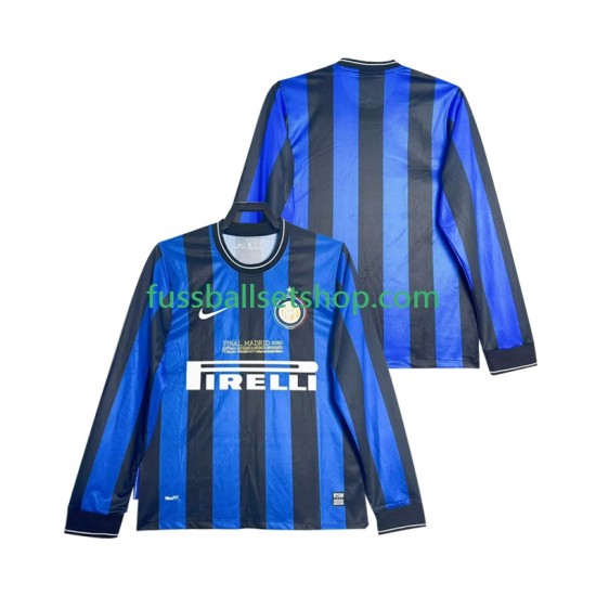 Günstige Fußball Trikotsatz Inter Mailand 2009 Retro Herren Heimtrikot 2010 Langarm