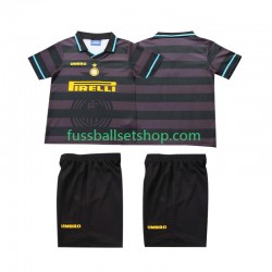 Günstige Fußball Trikotsatz Inter Mailand 1997 Retro Kinder Ausweichtrikot 1998 Kurzarm