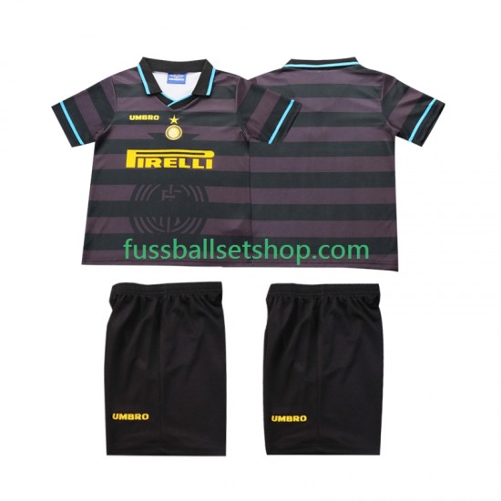 Günstige Fußball Trikotsatz Inter Mailand 1997 Retro Kinder Ausweichtrikot 1998 Kurzarm
