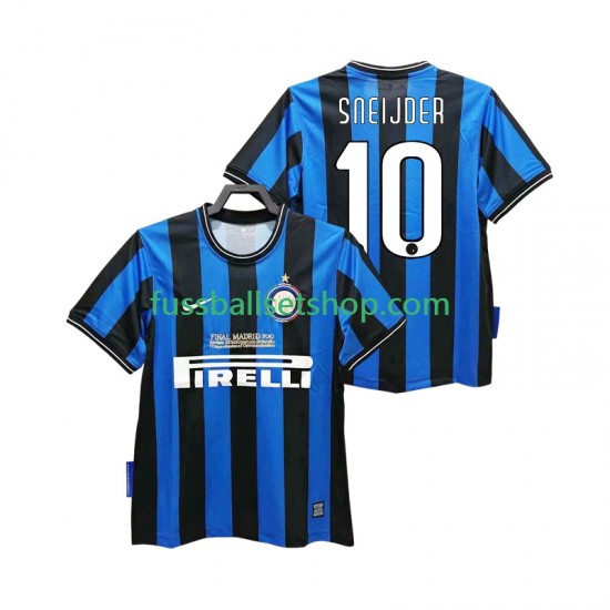 Günstige Fußball Trikotsatz Inter Mailand SNEIJDER 10 2009 Retro Herren Heimtrikot 2010 Kurzarm