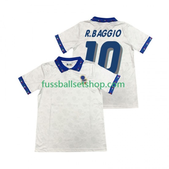 Günstige Fußball Trikotsatz Italien Roberto Baggio 10 Retro Herren Auswärtstrikot 1994 Kurzarm